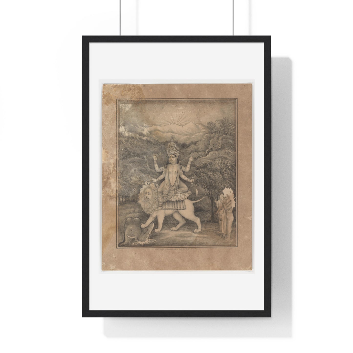 Goddess Jagadhatri (1870-1880) from the Original, Framed Art Print