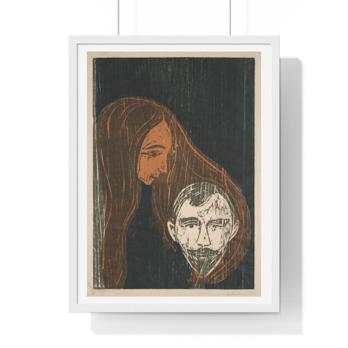 Man's Head in Woman's Hair (1896) by Edvard Munch, from the Original, Art Print