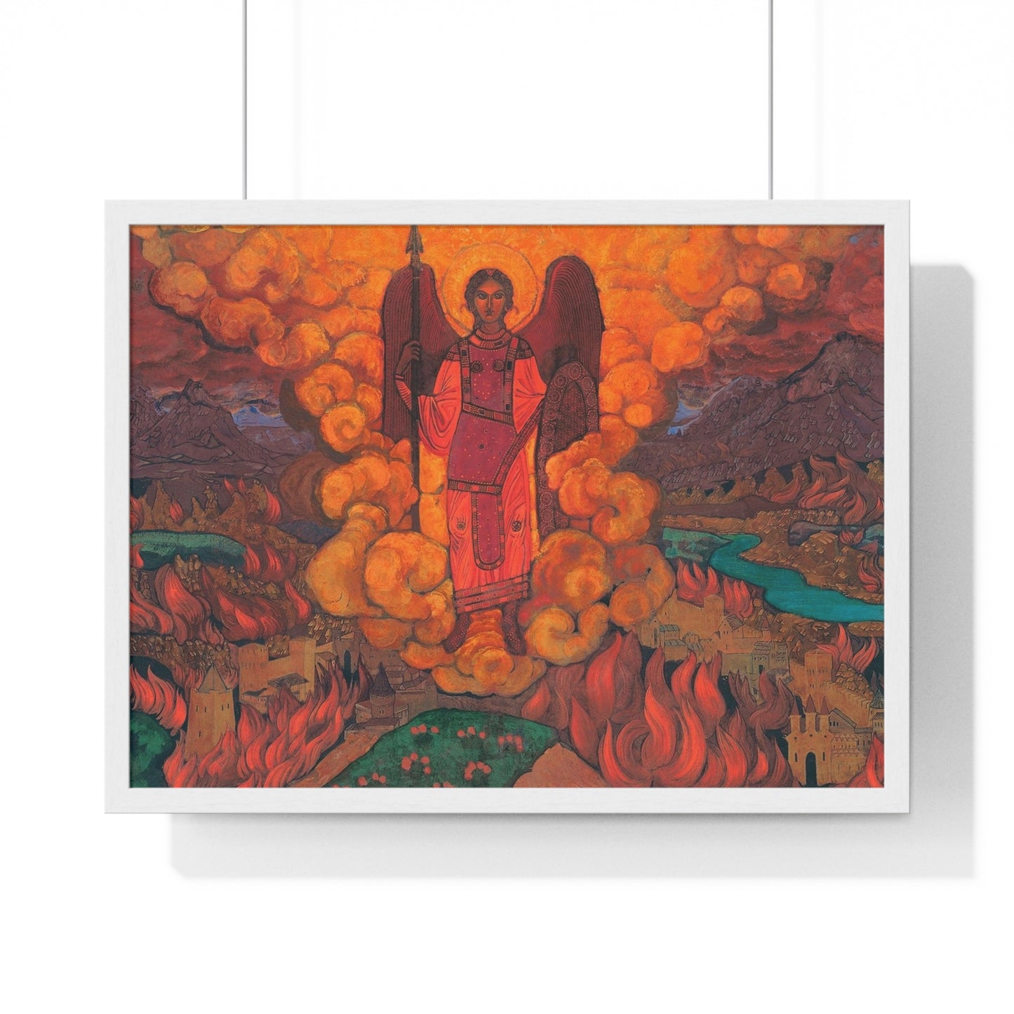 Last Angel (1912) Tempera on Cardboard by Nicholas Roerich from the Original, Framed Art Print