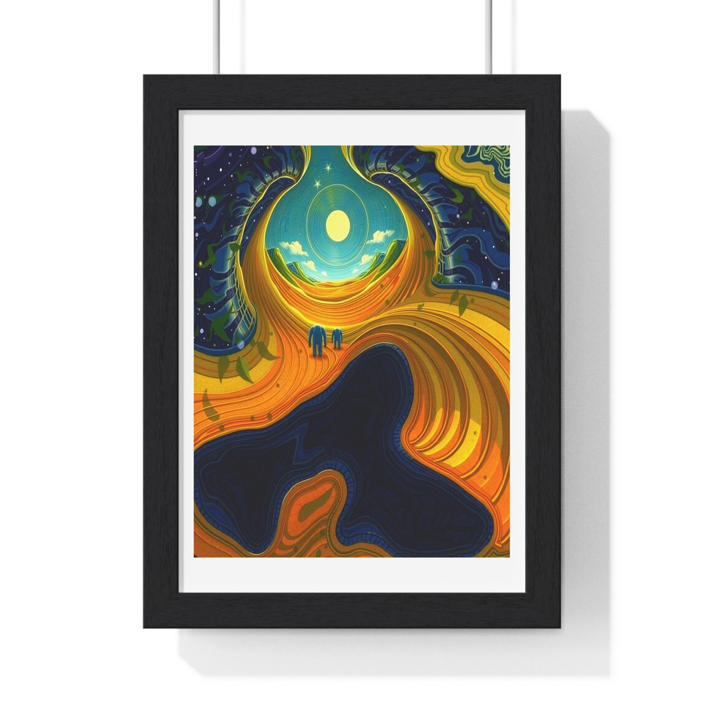 Approaching the Event Horizon, Abstract Art 'Designed by AI' Framed Print