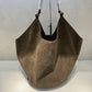 Vireous Frosted Cowhide Bucket Bag Large Capacity Genuine Leather