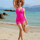 Vireous Swimsuit Summer Sexy Sling Dress with Integral Briefs