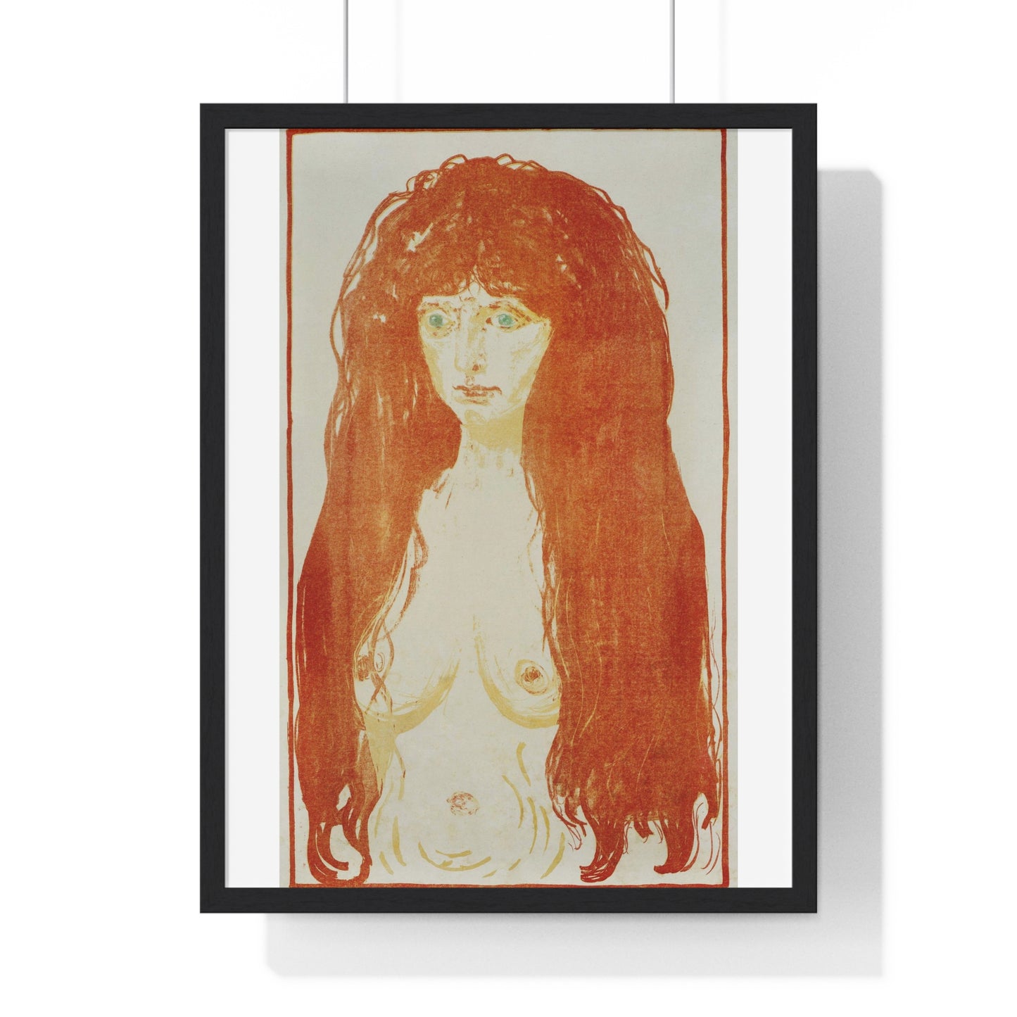 The Sin (Woman with Red Hair and Green Eyes) by Edvard Munch (1902) from the Original, Framed Art Print