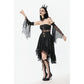 Dark in Love Seraphine Black Lace Ruffle Arm Warmer Sleeves