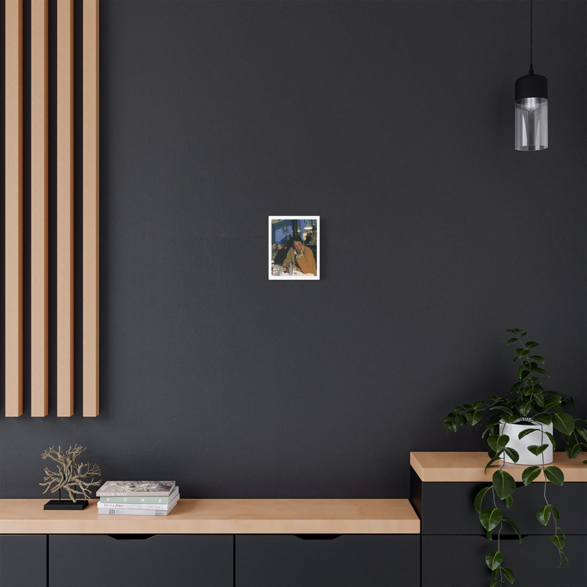 Café Art, Print on Satin Canvas, Stretched