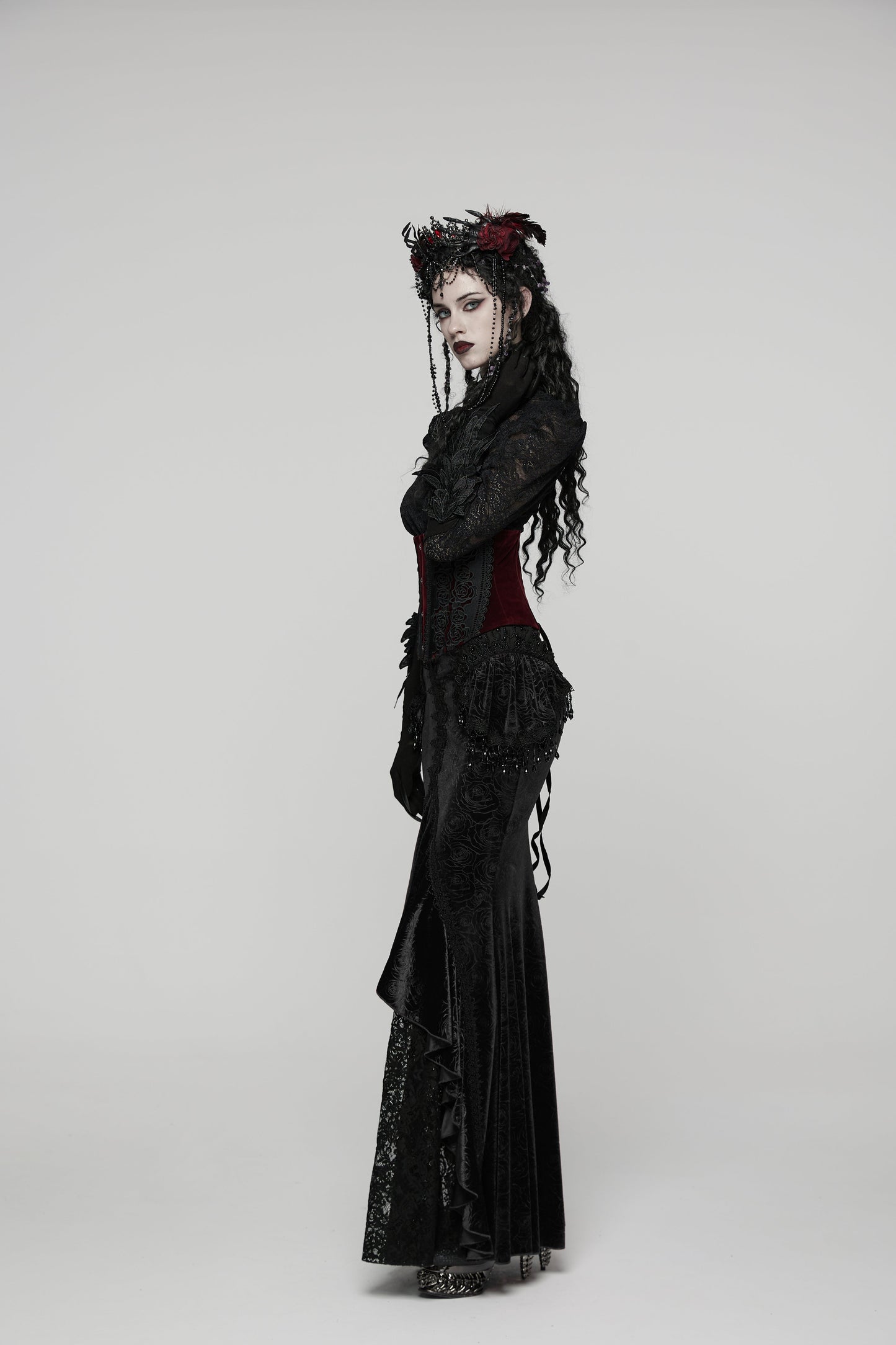 Punk Rave Goth Gorgeous Fishtail Skirt in Black