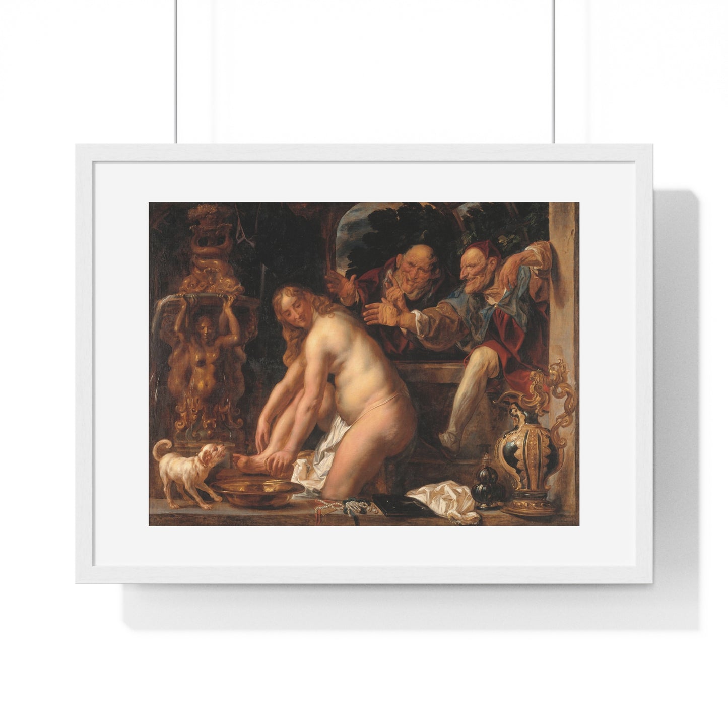 Susanna and the Elders (1653) by Jacob Jordaens, from the Original, Framed Art Print