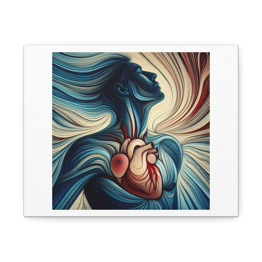 Your Heart is the Most Beautiful Thing About You 'Designed by AI' Art Print on Canvas