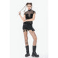 Dark in Love Dark Punk Mesh Chain Layered Top