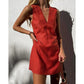 Vireous Summer Classic Cotton and Linen Sleeveless Mini Dress, Multi Colours
