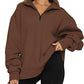 Vireous Turndown Collar Women's Sweatshirt Many Block Colours