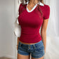 Vireous Women's New Season Lapel Collar Polo Shirt
