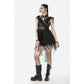 Dark in Love Seraphina Tiered Mesh and Ruffle Goth Gown