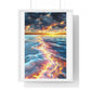 Streaming Fire on the Water, Abstract Art 'Designed by AI' Framed Print