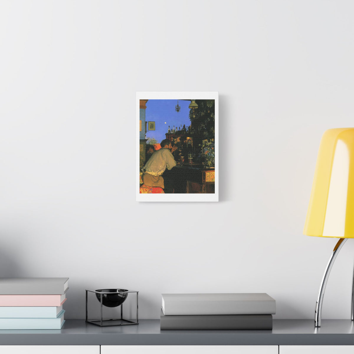 Café Art IV, Print on Satin Canvas, Stretched