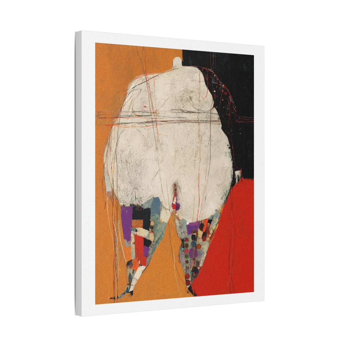 Body, Neo-Surrealism, Art Print on Satin Canvas, Stretched