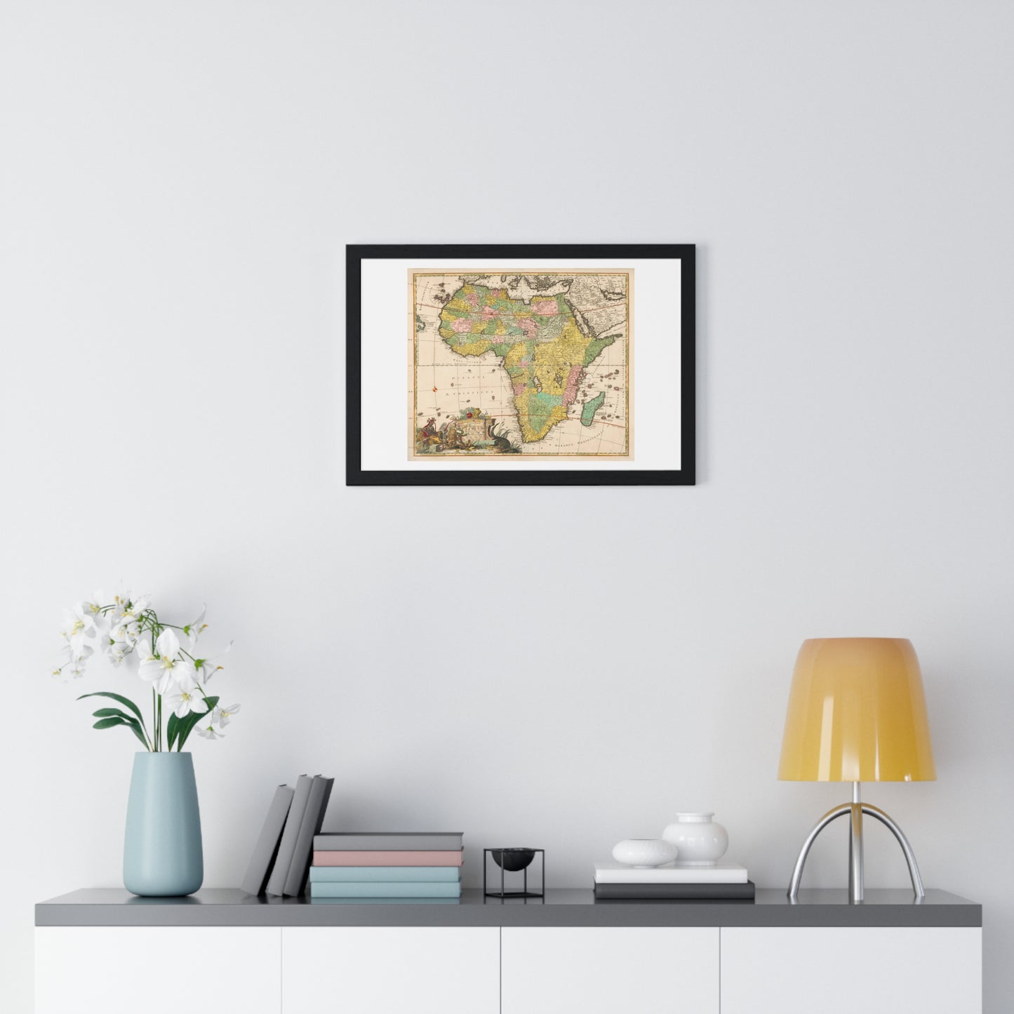 Antique Map of  Africa 'Kaart van Afrika' (circa 1690) by Carel Allard, from the Original, Framed Art Print