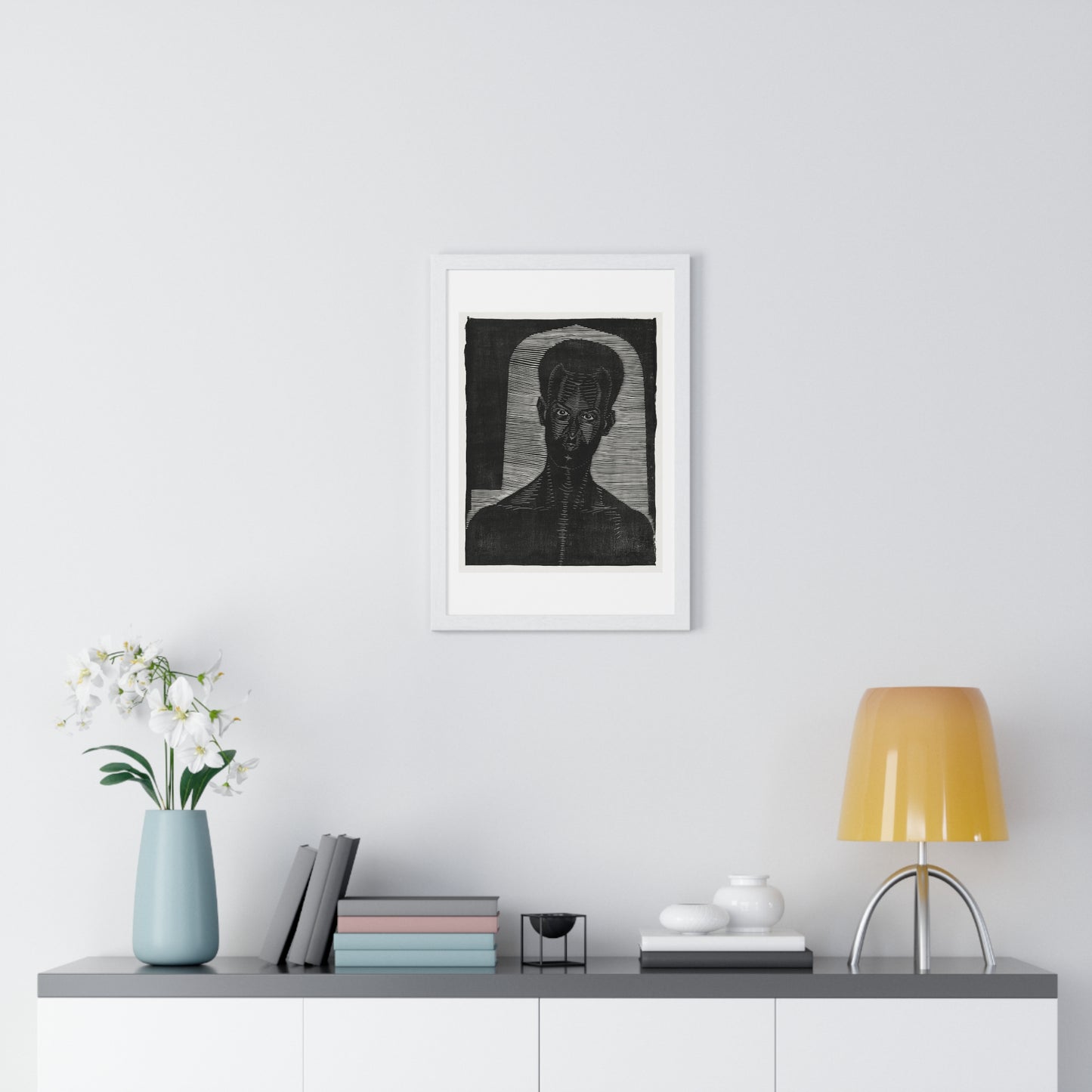 Portret van Een Onbekende Man (1927) by Samuel Jessurun de Mesquita, from the Original, Framed Art Print