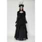 Dark in Love Fleur Gothic Rose-Embossed Velvet Long-Sleeve Top