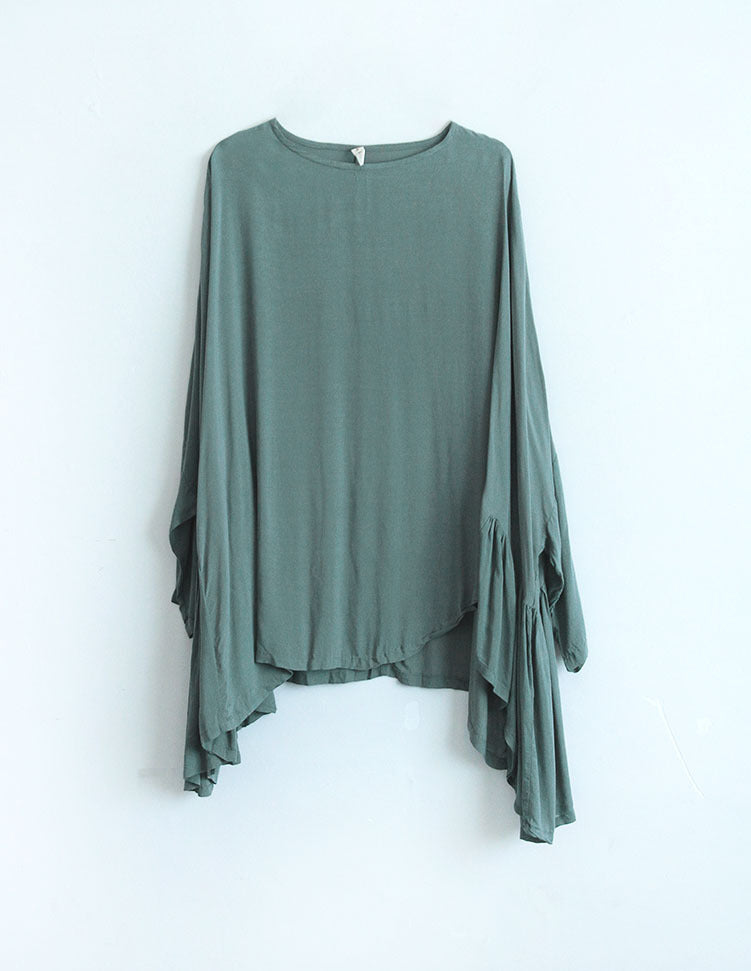 Women's Floaty Baggy Fit, Irregular Hem Smooth Pullover