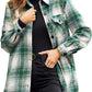 Women's Oversized Check Button Shirt Jacket