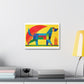 Minimal Simple Dog Art Painting 'Designed by AI' Art Print on Canvas