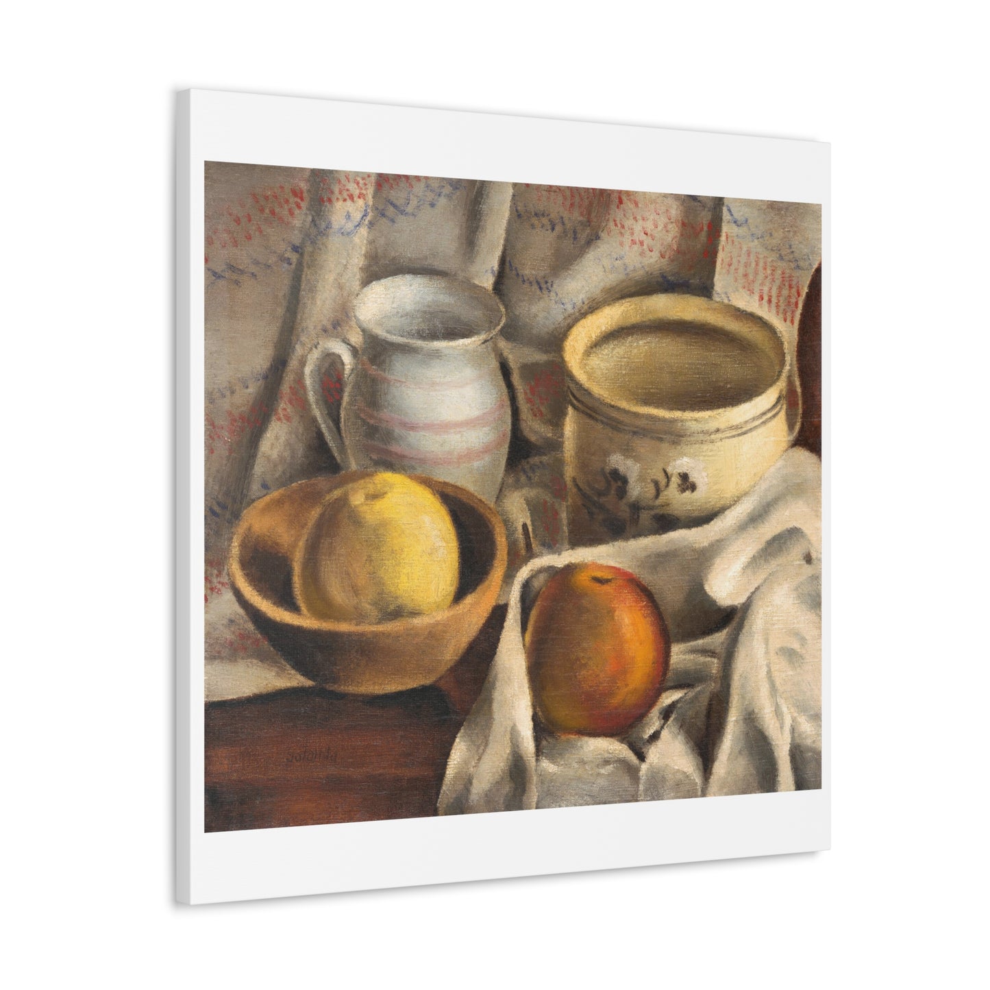 Still Life with Ceramic Pots and Apples (1925–1927) Vintage Painting by Mikulas Galanda Art Print from the Original