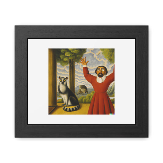 Surprised And God In The Style Of Henri Rosseau 'Designed by AI' Wooden Framed Print