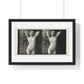 Portrait of a Naked Woman (1873–1910) Vintage Black & White Photography from the Original, Framed Art Print