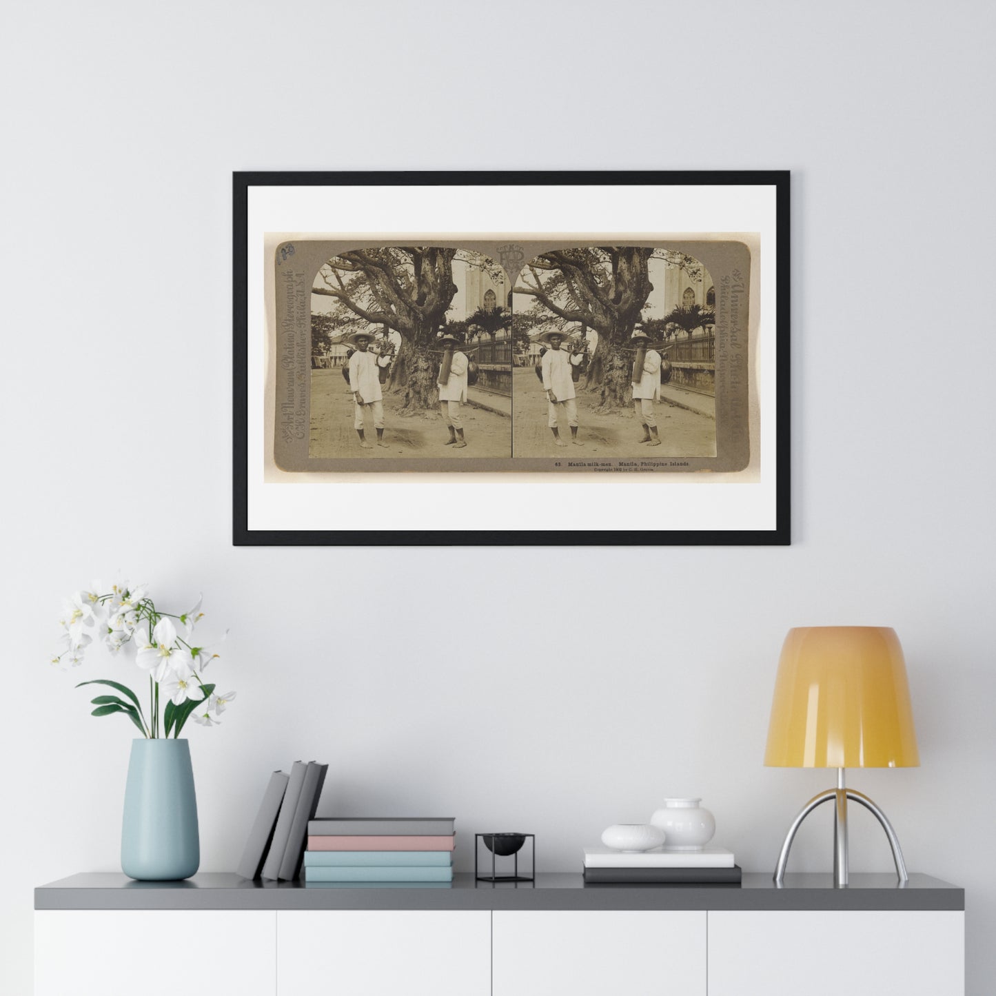 Manila Milk Men, Manila, Philippine Islands (1902) by Carleton H Graves, from the Original, Framed Print