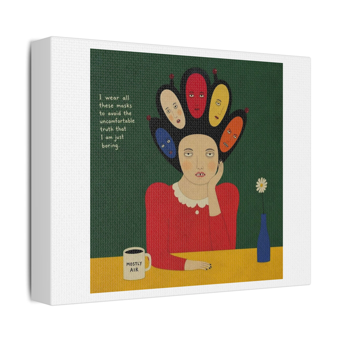 Mostly Air, Cartoon Art Print on Canvas