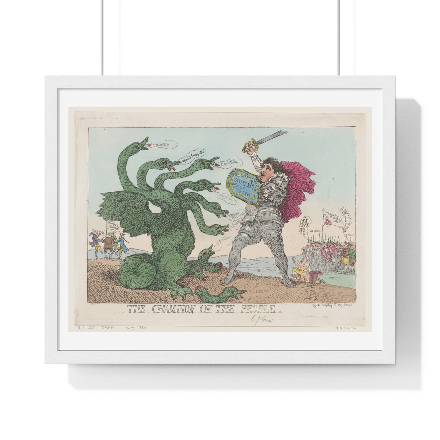 The Champion of the People (1784) by Thomas Rowlandson, from the Original, Framed Art Print