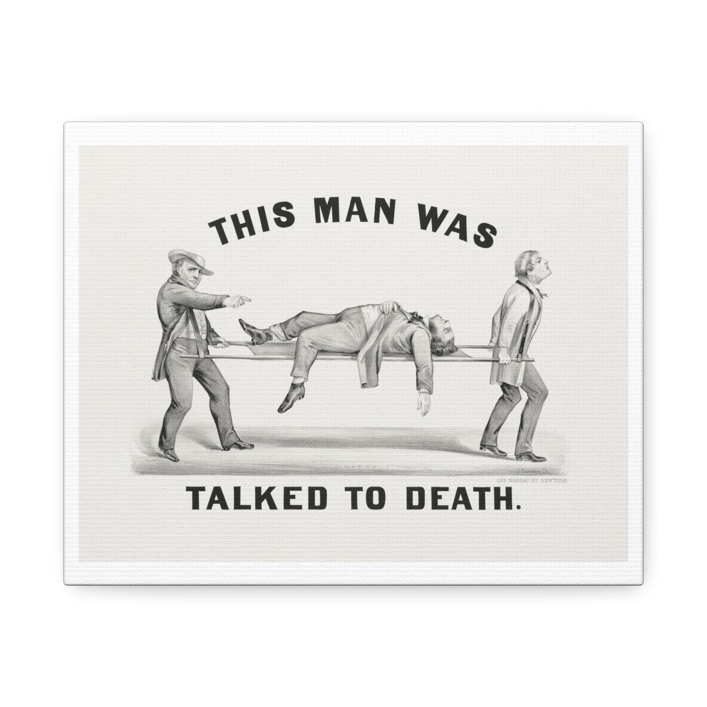 This Man was Talked to Death (1873) Vintage Illustration, from the Original, Print on Canvas