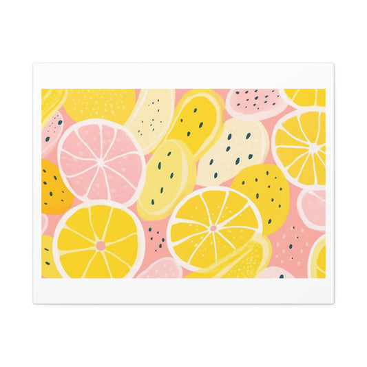 Memphis Lemon Abstract Painting 'Designed by AI' Art Print on Canvas