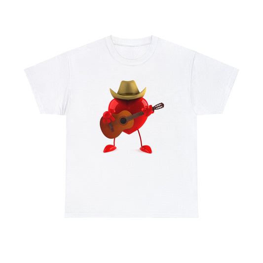 Guitar Heart Musician Cotton T-Shirt