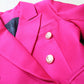 Vireous Rose Red Tailored Women's Double-Breasted Jacket