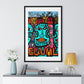 Brightly Coloured Urban Graffiti Mural Artwork, Tribal Faces (2017) Location Unknown, Framed Art Print