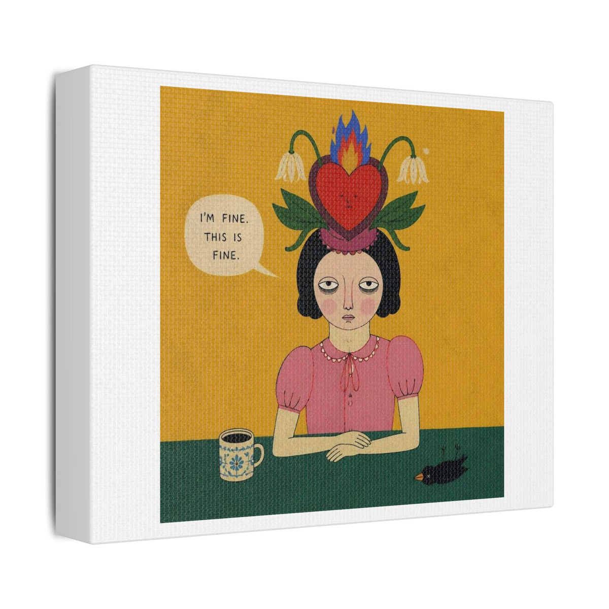 I'm Fine, Cartoon Art Print on Canvas