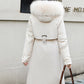 Women's Big Faux Fur Feature-Collar Padded Raincoat