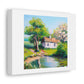 Oil Painting of a Cottage Near a Pond in Spring Time digital art 'Designed by AI' on Canvas