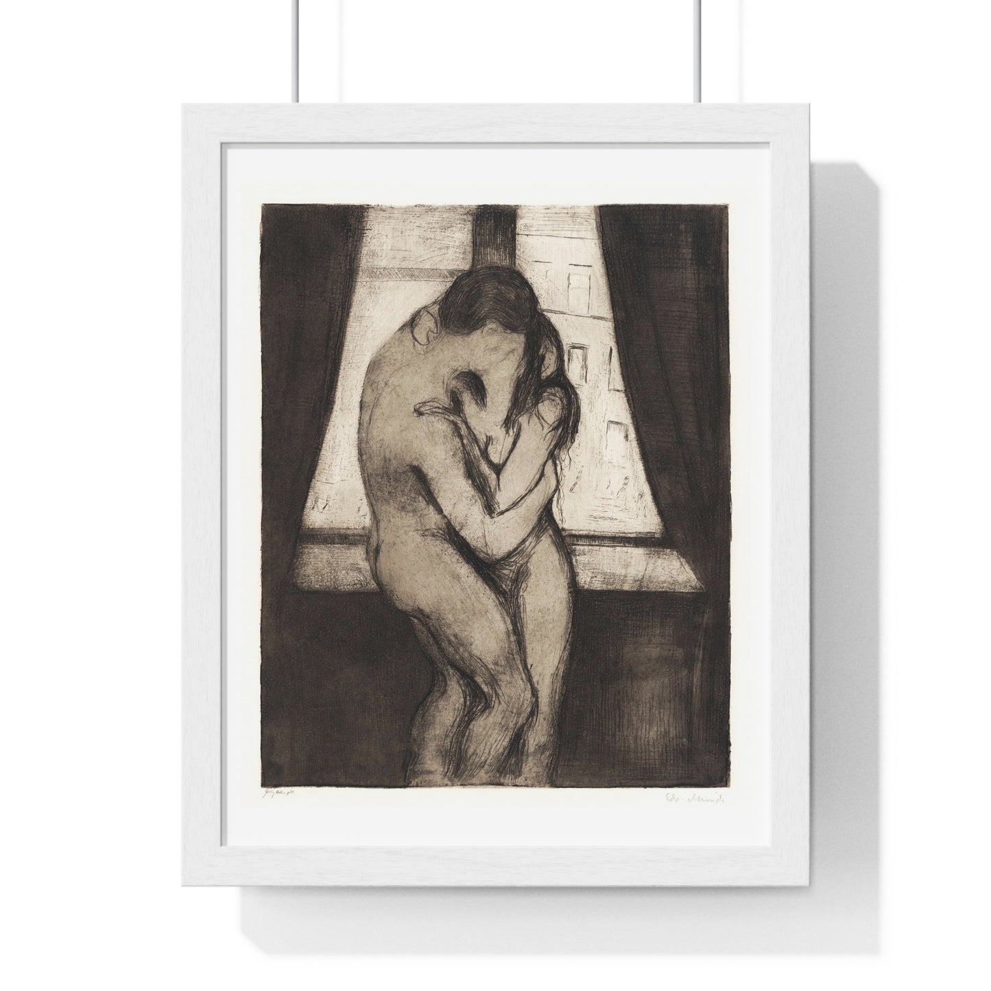 The Kiss (1895) by Edvard Munch, from the Original, Framed Art Print