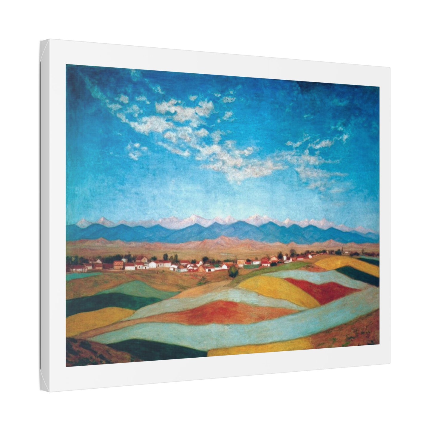 American Autumn Landscape, Pastel Art 'Designed by AI' Canvas Art Print
