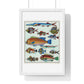 L’Histoire Générale des Voyages (1747-1780) by Unknown, a Collage of Colourful Rare Exotic Fish, from the Original, Framed Print