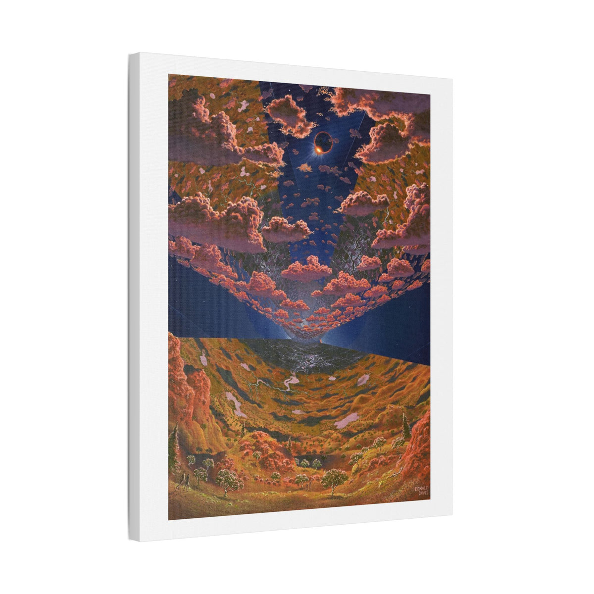 Internal View of the O'Neill Cylinder (2015) Sci-Fi Painting by Don Davis, Art Print on Canvas
