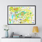 Yellow Scatter Pattern, Abstract Large Wall Art, Framed Print