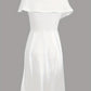 Vireous Banquet White Elegant Dress, Asymmetric Form