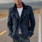 Vireous Men's Double-Breasted Casual Jacket, Multicolours