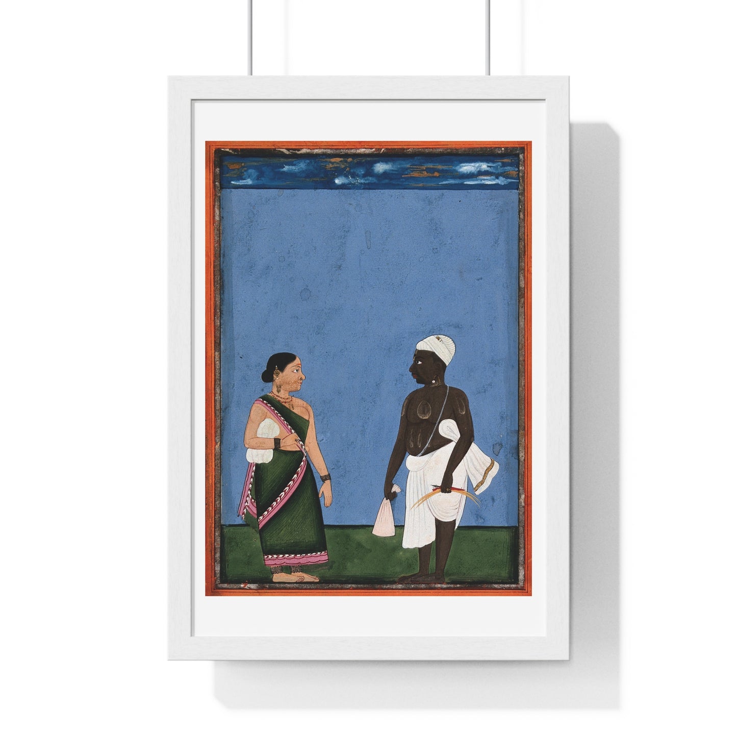 A Jain Farmer and Wife, Artist Unknown, from the Original, Framed Art Print