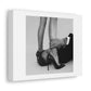 Woman in Stilettos Black & White Photographic Art Print on Satin Canvas