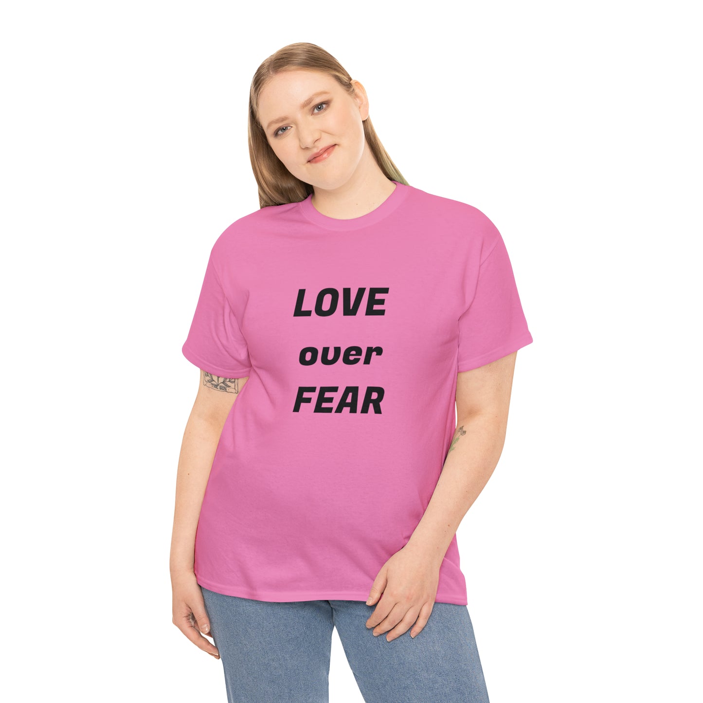 'Love Over Fear' Cotton T-Shirt